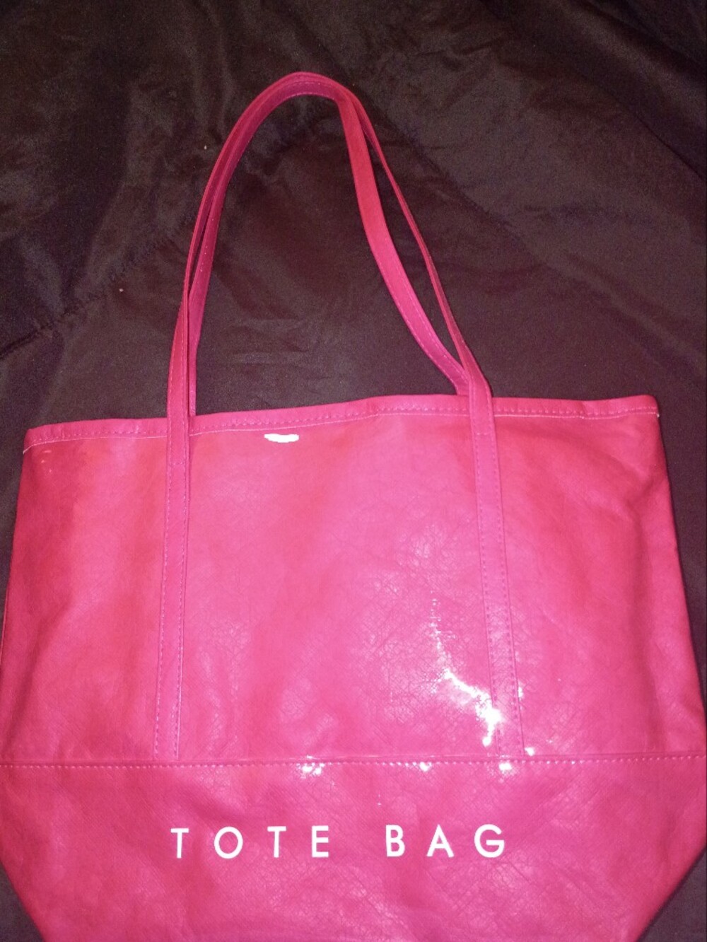 Pink Women's Faux Leather Tote Bag